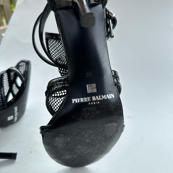 Pierre Balmain Black Leather Heel With Ankle Strap - Picture 9 of 10